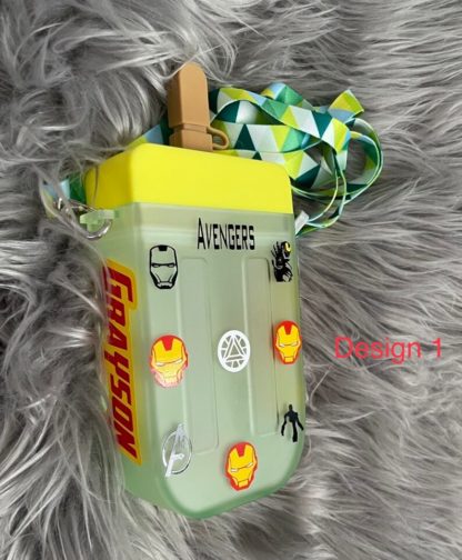 Kids Ice Lolly Popsicle Water Bottle - Iron Man - Design 1