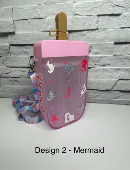 Kids Ice Lolly Popsicle Water Bottle - Mermaid / Seashell - Design 2