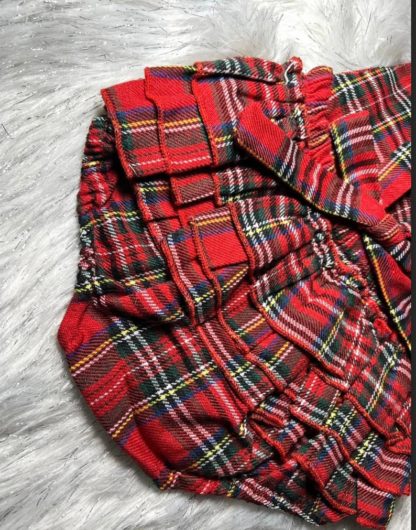 Personalised Christmas Tartan Romper Bottom