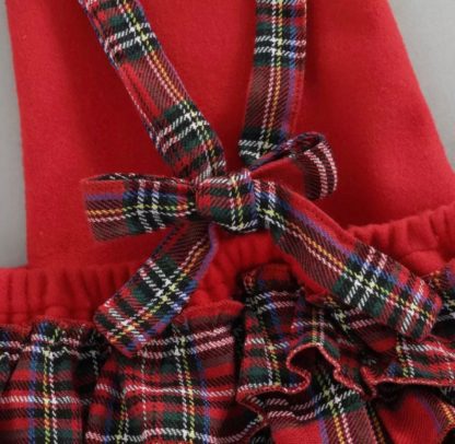 Personalised Christmas Tartan Romper Red and Tartan Rear