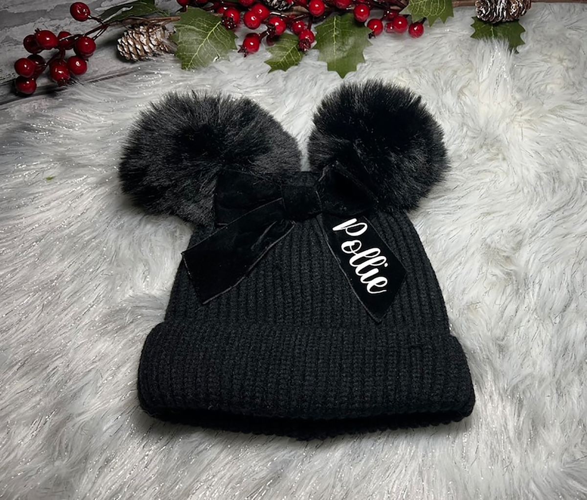 Personalised Double Pom Pom Hat