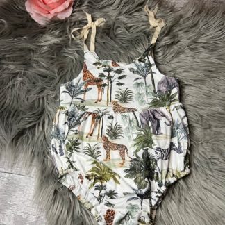 Safari Animal Tie Over Romper