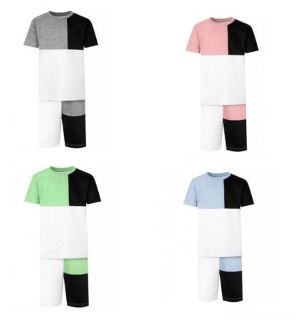 Contrast Shorts and T-Shirt Set Colours