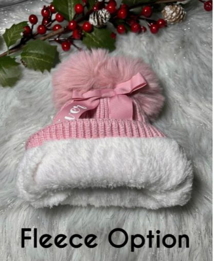 Personalised Double Pom Pom Fleeced Hat