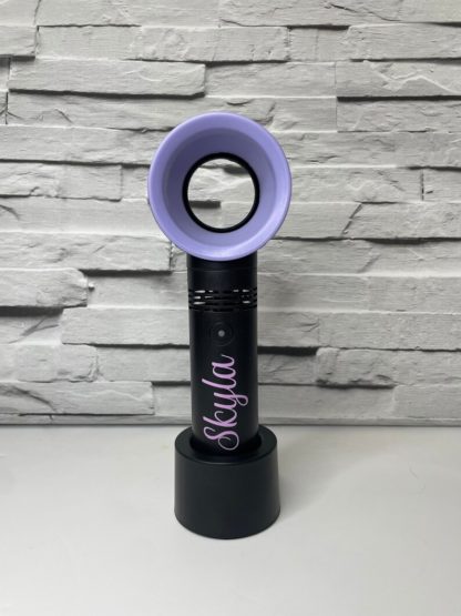 Personalised Hand Held Fan - Purple