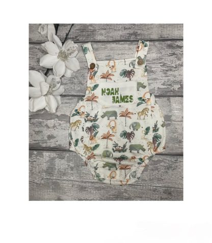 Safari Animal Baby Romper - 3 Designs - Name Only